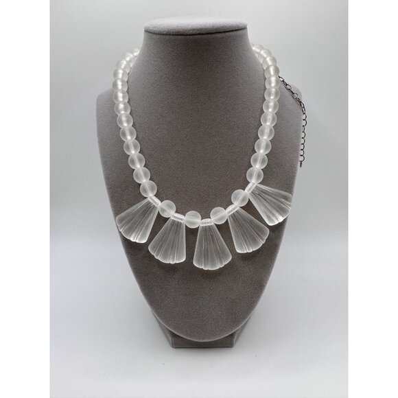 Jewelry - Leetie Lovendale Clear Frosted Lucite Art Deco Collar Necklace | Statement